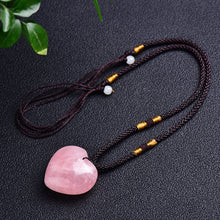 Load image into Gallery viewer, Rose Quartz Heart Pendant Necklace
